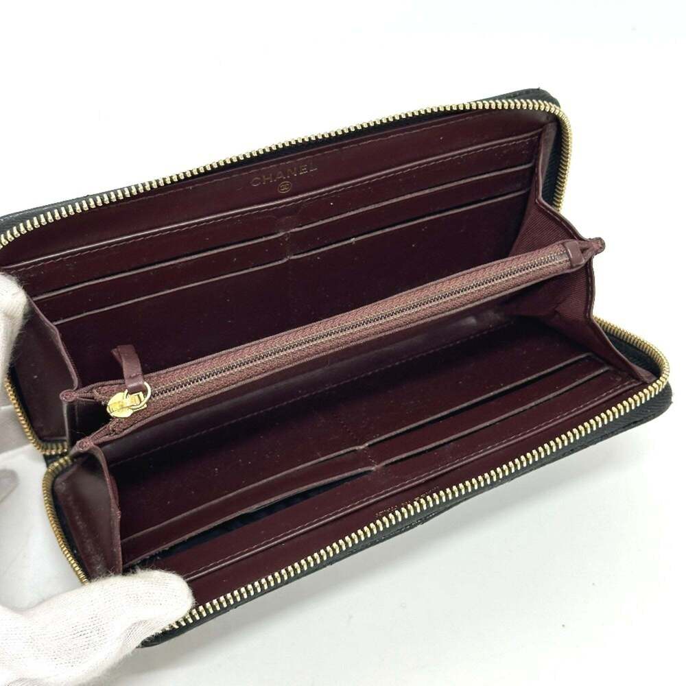 CHANEL Authentic Black Caviar Leather Logo Wallet - Picture 9 of 16